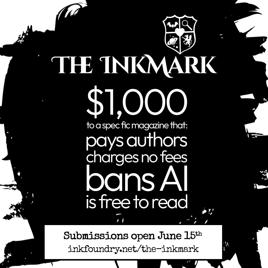 The InkMark. $1000 to a spec fic magazine that pays authors, charges no fees, bans AI, is free to read.