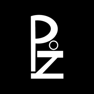Logo is a stylized letter P over a letter Z. The letters are white, on a black background.